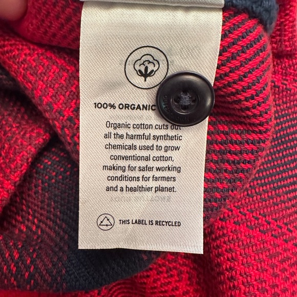 Outerknown Blanket Shirt Women’s XL/XXL Red Blue Button Up Heavy Twill Shacket - Picture 6 of 10